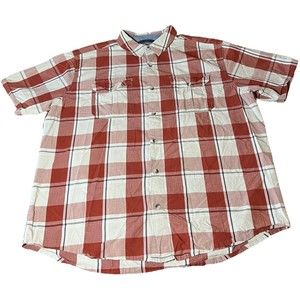Woolrich Woolen Mills Plaid Red Casual Button Down Collard Shirt Mens Size XL